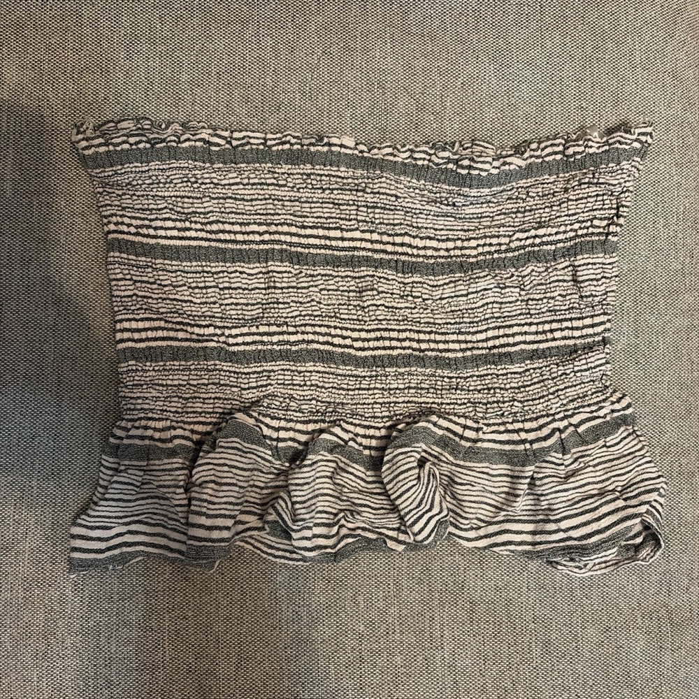 American Eagle Outfitters Striped Smocked Crop Top